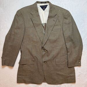 Tommy Hilfiger Vintage Light Brown Wool Houndstooth Blazer Sport Jacket 42R‎ USA